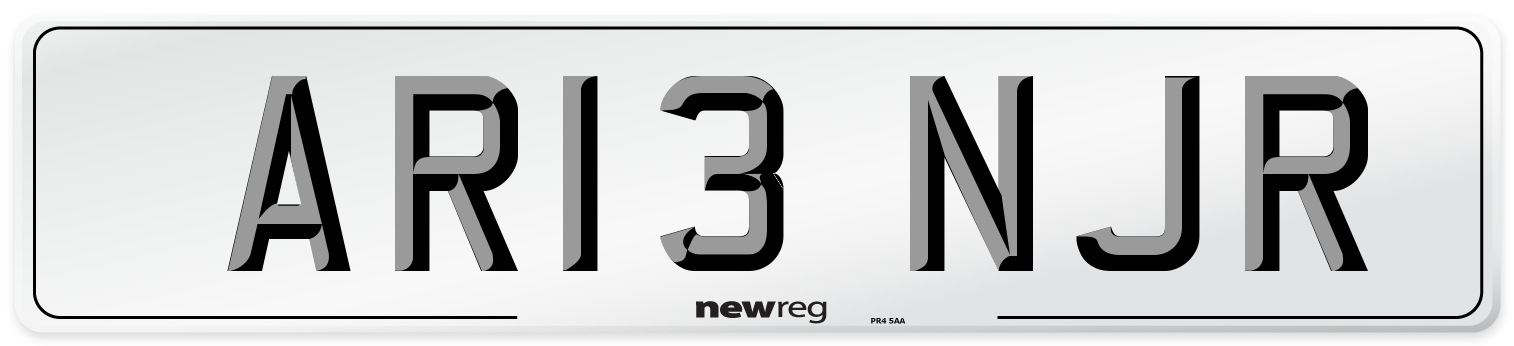 AR13 NJR Number Plate from New Reg